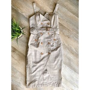 Plaid Brown Button up Dress